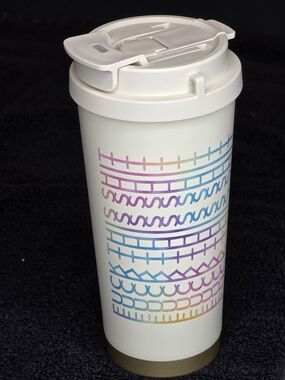 FTS - Cream Travel Tumbler with Rainbow Pattern - HIDDEN MESSAGE